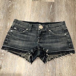7 For All Mankind Black Denim Cutoff Jean Shorts